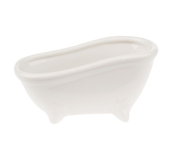 Porte-savon en céramique "Baignoire", 15x7x7,2cm, blanc brillant