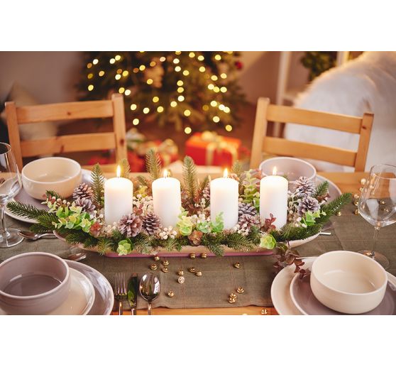 Pillar candle, dipped, pack of 4