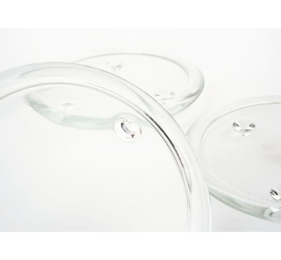 Dessous de bougie en verre VBS, 3 pc., Ø 13 / 10,5 cm