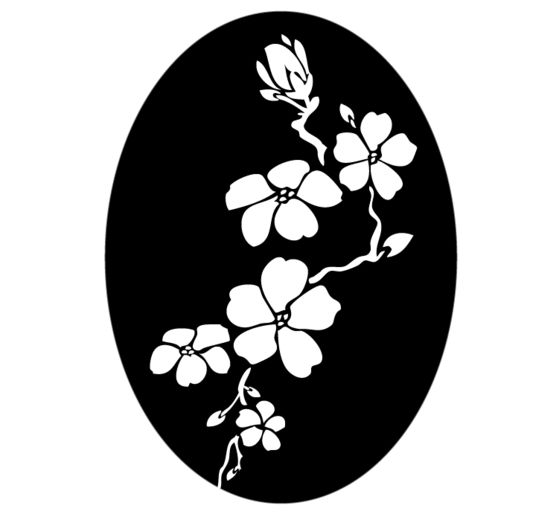 Relief inlay "Cherry blossom", oval