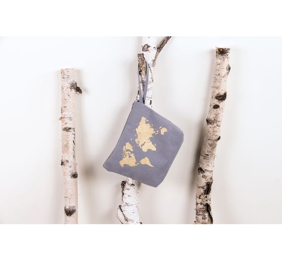 Cosmetische tas met rits, 22 x 17 cm, Grafiet