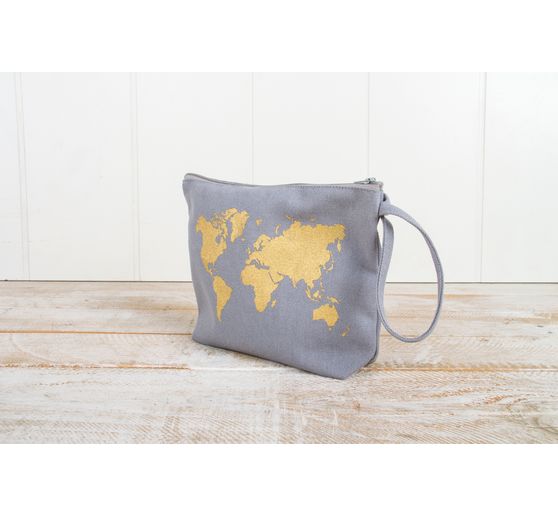 Cosmetische tas met rits, 22 x 17 cm, Grafiet