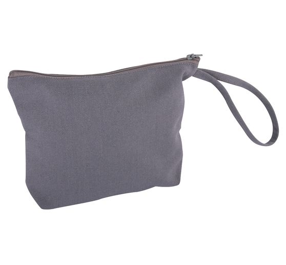 Cosmetic bag with zipper, 22 x 17 cm, Grey