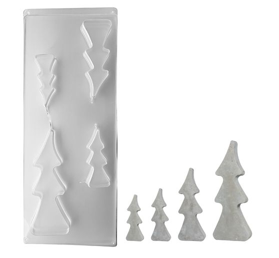 Casting mold "4 fir trees", approx. 8-16 cm