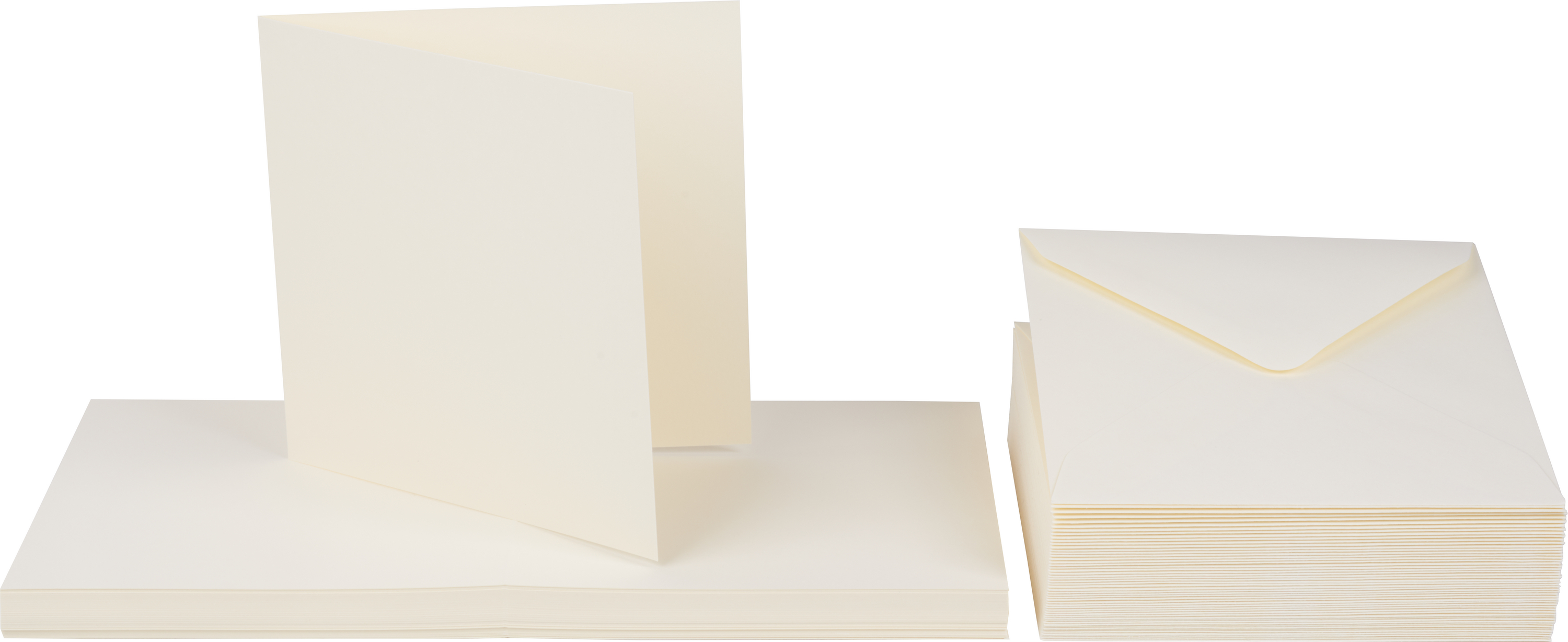 Dubbele kaarten met enveloppen "Cream", 50 stuks - VBS Hobby