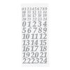 Relief sticker "Advent numbers" Silver