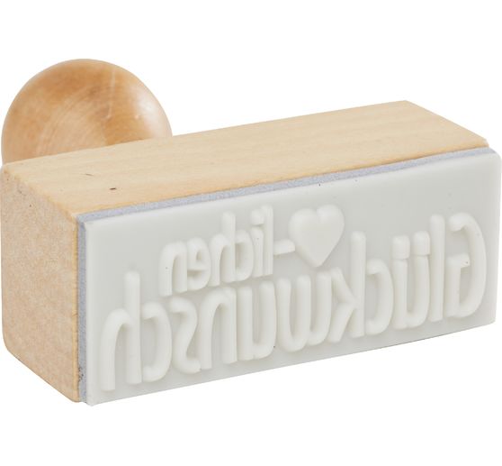 Houten stempel "Herzlichen Glückwunsch"