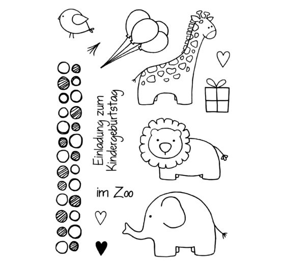 Duidelijke stempelset "Zoo"