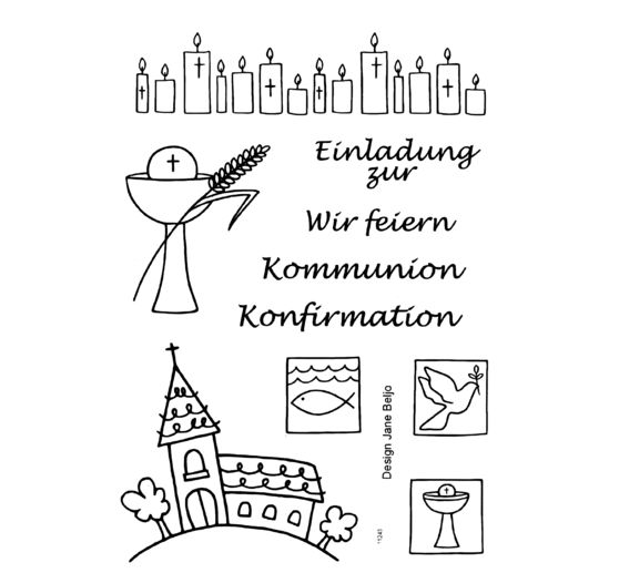 Duidelijke stempelset "Communie/Confirmatie"