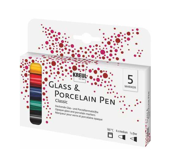 Glass & Porcelain Pen « Classic » KREUL, set de 5