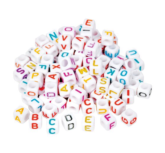 Perles-lettres « Multicolore », env. 100 pièces