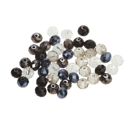 Perles toupies en verre, Ø 8 mm