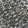 Perles en verre cirées « Renaissance » Gris argenté