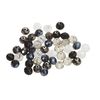 Glass cut beads, 8 mm, 45 pieces Black/Crystal