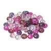 Glass cut beads, 10 mm, 35 pieces Purple/Pink