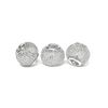Netkraal, groot gat kraal, ca. 12 x 10 mm Zilver/Wit