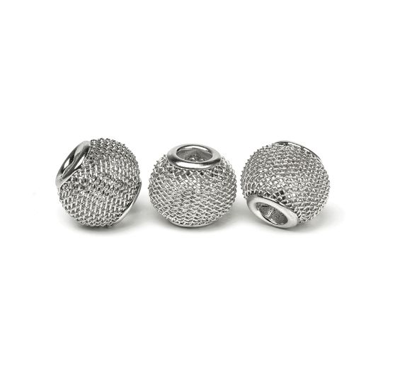 Netkraal, groot gat kraal, ca. 12 x 10 mm