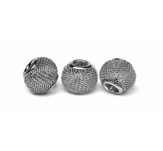 Netkraal, groot gat kraal, ca. 12 x 10 mm