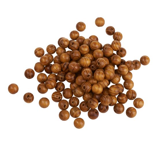 Perles en bois nervures naturelles VBS, 100 g