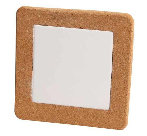 Sous-verre en liège « Petit carré », plaque en céramique incluse