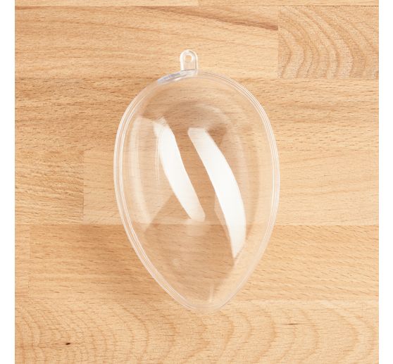 Acrylic egg with hole, 12 cm