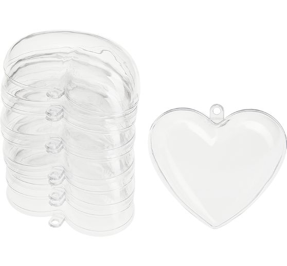 Acrylic form "Heart", 6 cm, 6 pcs.