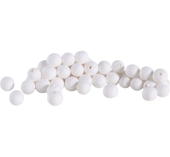 Katoenen wol ballen "Wit", 10 mm, 50 stuks