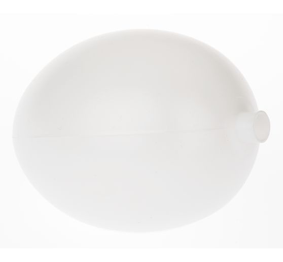 Plastic egg white, with socket, 10 x 7 cm