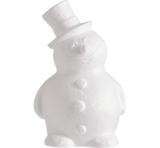 Moule en polystyrène Bonhomme de neige avec chapeau, 17 cm