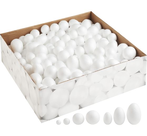 Piepschuim eieren & ballen set, 550 stuks