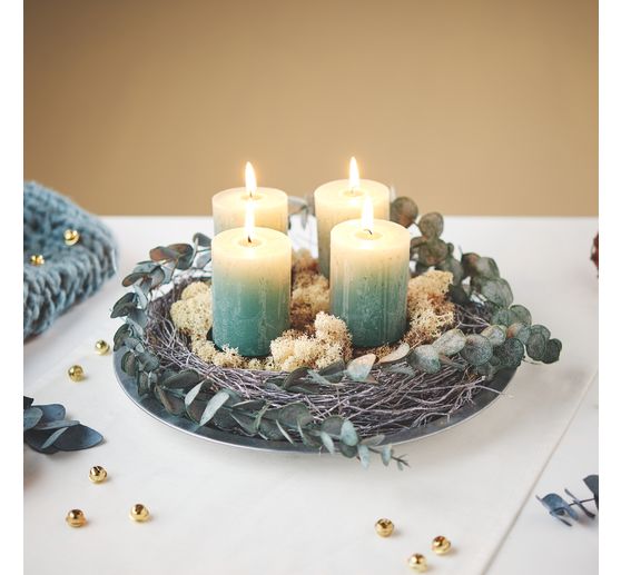 Bougies cylindriques « Rustik », Ø 6 x 8 cm