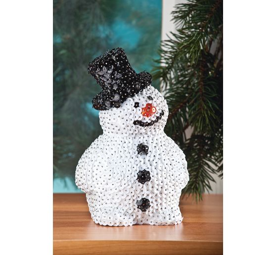 Moule en polystyrène Bonhomme de neige avec chapeau, 17 cm