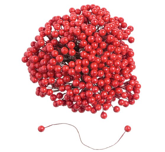 VBS Decorative berries with wire "Ø 7 mm", 500 pieces