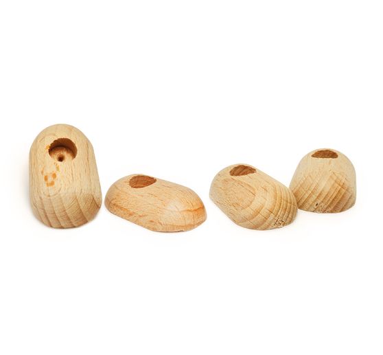 Clownspoten van hout, 4 stuks