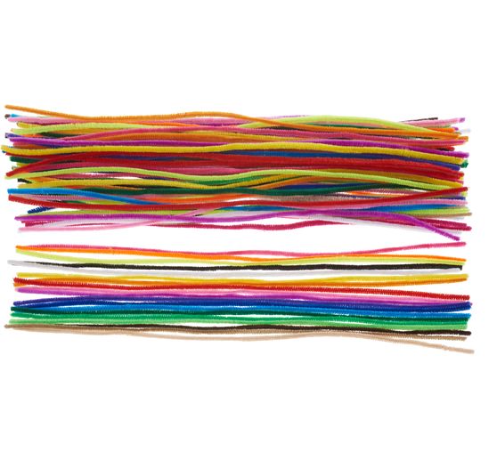Fils chenille VBS &laquo; Assortiment multicolore &raquo;, 50 cm, 100 pc.