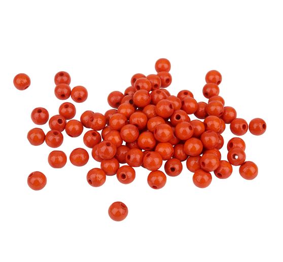 Houten kralen, Ø 8 mm, 85 stuks
