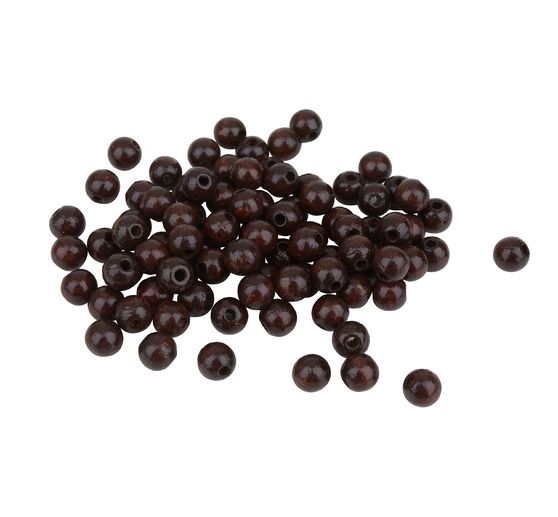Houten kralen, Ø 8 mm, 85 stuks