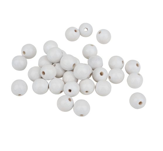 Houten kralen, Ø 12 mm, 30 stuks