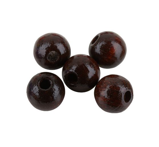 Houten kralen, Ø 8 mm, 85 stuks
