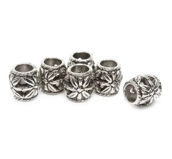 Metall-Schmuckperle "Blume", 6 Stück