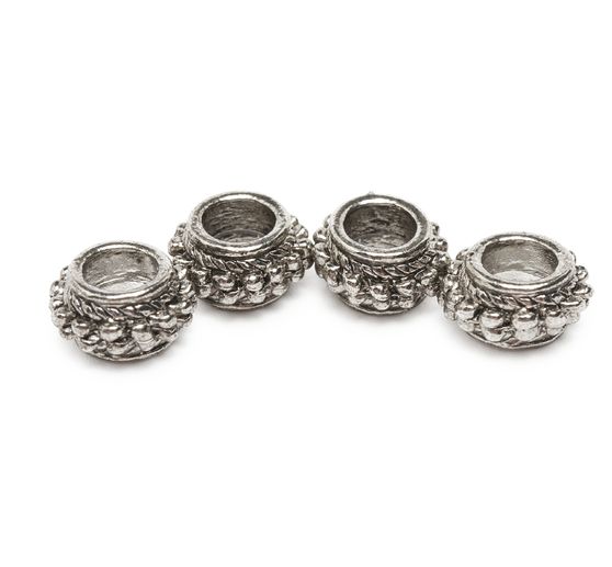 Metall-Schmuckperle "Ringel", 4 Stück