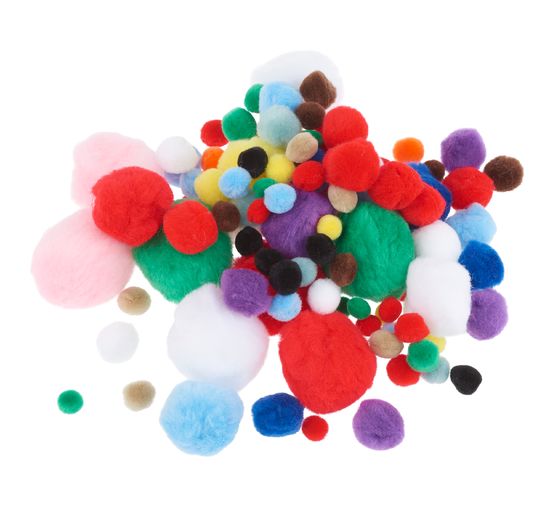 Pompons « Assortiment couleurs et tailles variées », 100 pc.