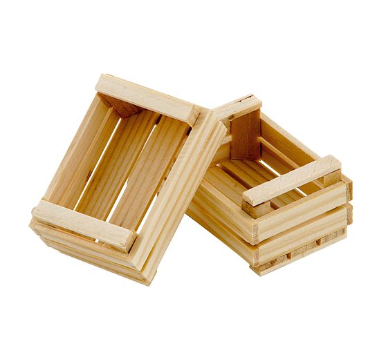 VBS Miniatur Holz-Obststiege, 2 Stück