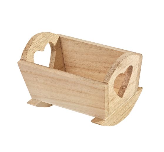 Holzwiege mit Herz