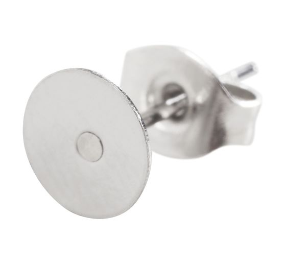 Ohrstecker Edelstahl, 6 mm Platte