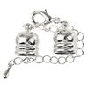 Locking set with regulation chain, 6mm Silver coloured
