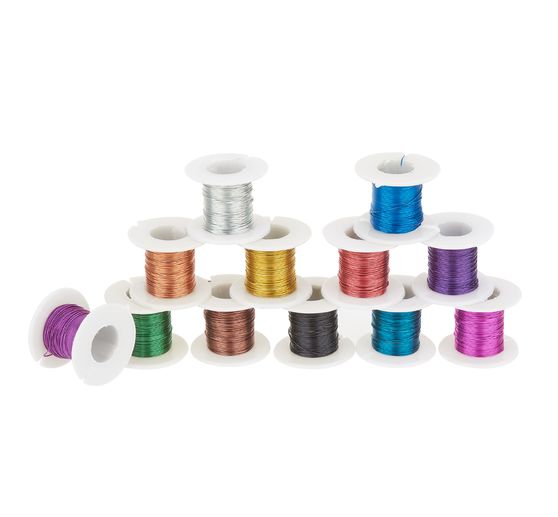 Bobines de fil d'aluminium VBS « Couleur mix » set de 12