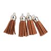 Leather tassels Silver/Brown