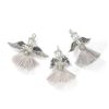 Ambachtelijke set "Tassel angel", set van 3 Zilver