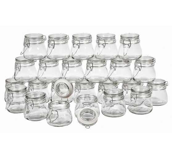 VBS Jars with clip closure "Bulbous", 24 pieces